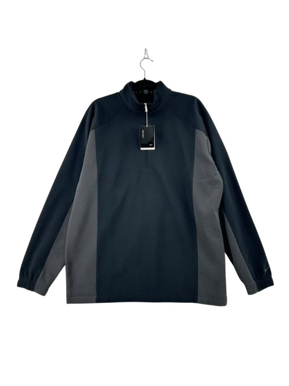 Nike Golf Fit Dry Sweater Men's Size Large Black Gray Quarter Zip Outdoor NWT